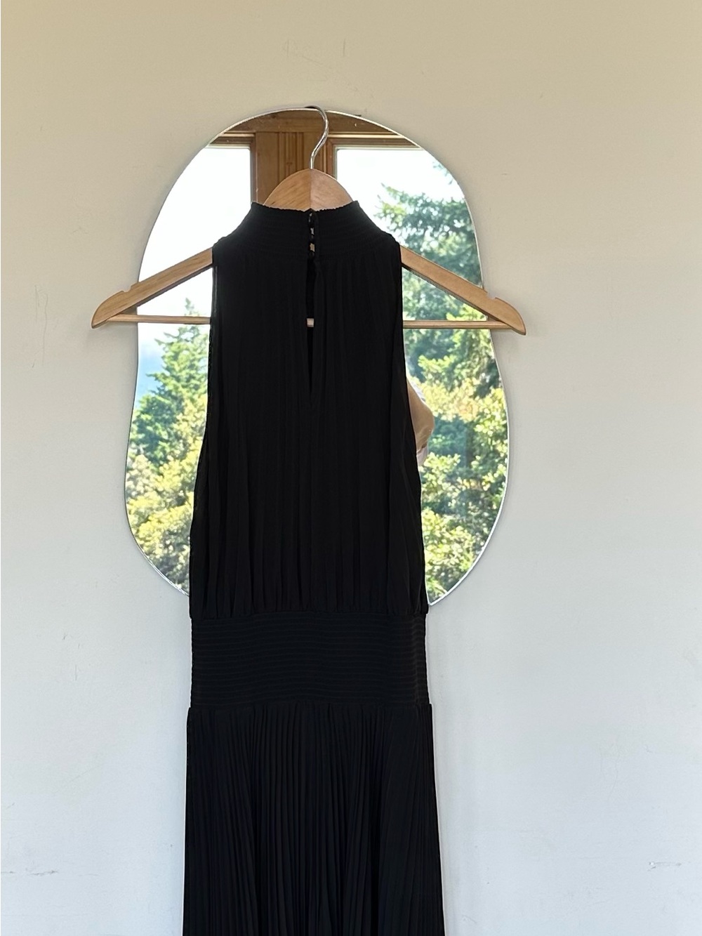 A.L.C. Black One-Shoulder Pleated Evening Dress